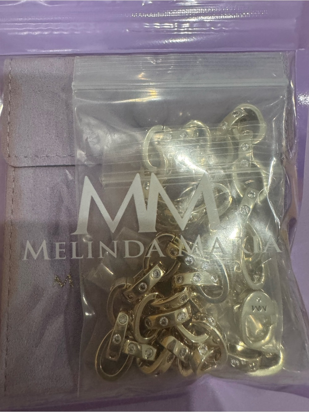 Melinda Maria Gold Link Necklace with Pavé Accents - Picture 6 of 9